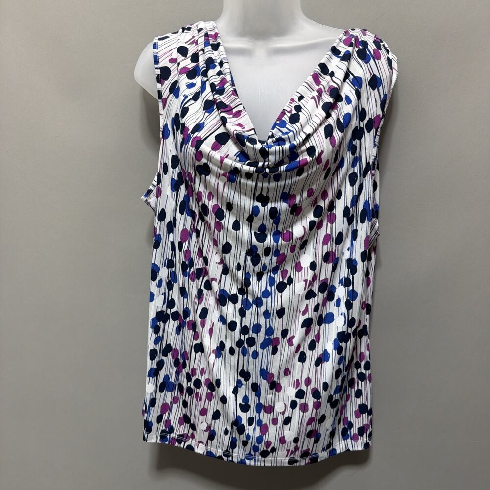 Studio Works Tank Top Womens Size XL Artsy Drip Sleeveless Pullover Blouse